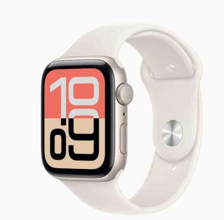 Apple Watch SE 3 2025 GPS 40mm Starlight Aluminum Case with Sport Band Starlight (Спортивный ремешок цвета Сияющая звезда) (S/M, 130–180 mm) MEH34