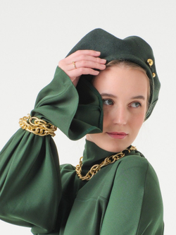 Берет /шерсть/бутылочный зеленый 💚