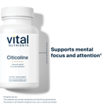 Vital Nutrients, цитиколин, 60 веганских капсул