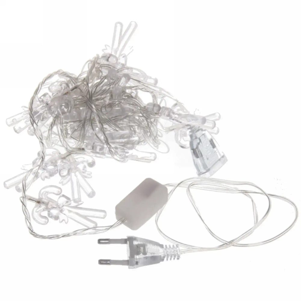 Гирлянда для дома 4,0 м 20 ламп LED с насадками КОНФЕТКИ, прозрач.пров., авторежим.,IP-20 RG/RB (возможность соединения)