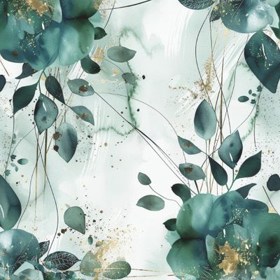 Изумрудные цветы с поталью