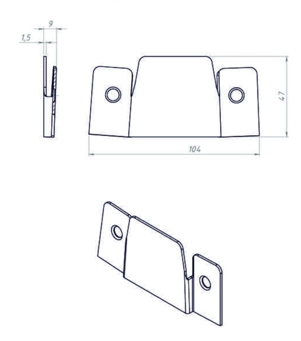 ЗАХВАТ МЕБЕЛЬНЫЙ МЕТАЛЛИСТ 2 ОТВЕРСТИЯ