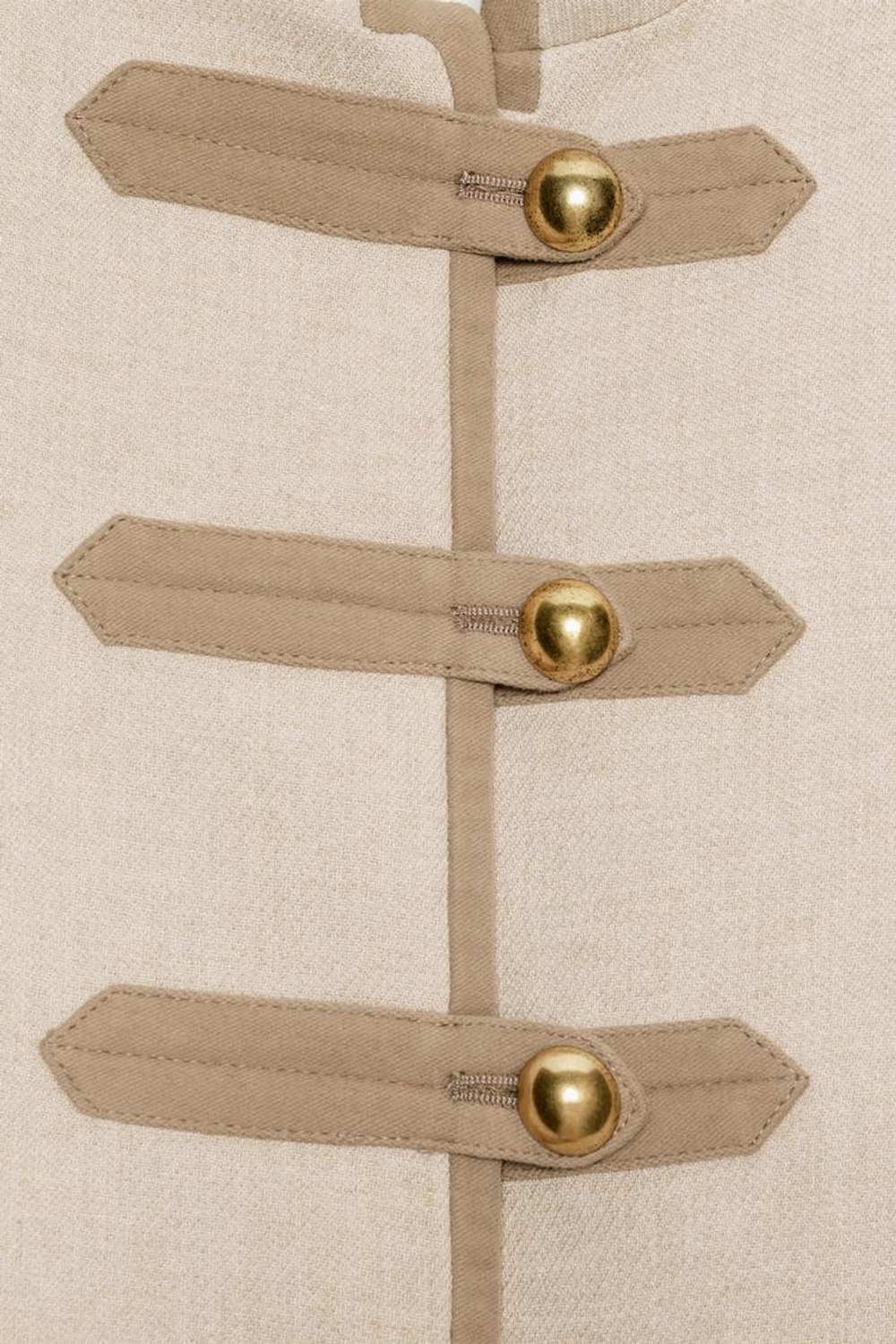 ZARA КУРТКА С ПОДПЛЕЧНИКАМИ И ПЕТЛИЦАМИ, БЕЖЕВЫЙ