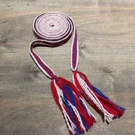 Пояс бело-красный