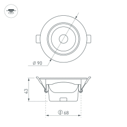 Светильник LTD-POLAR-TURN-R90-7W Warm3000 (WH, 36 deg, 230V) (Arlight, IP20 Пластик, 3 года) 032310