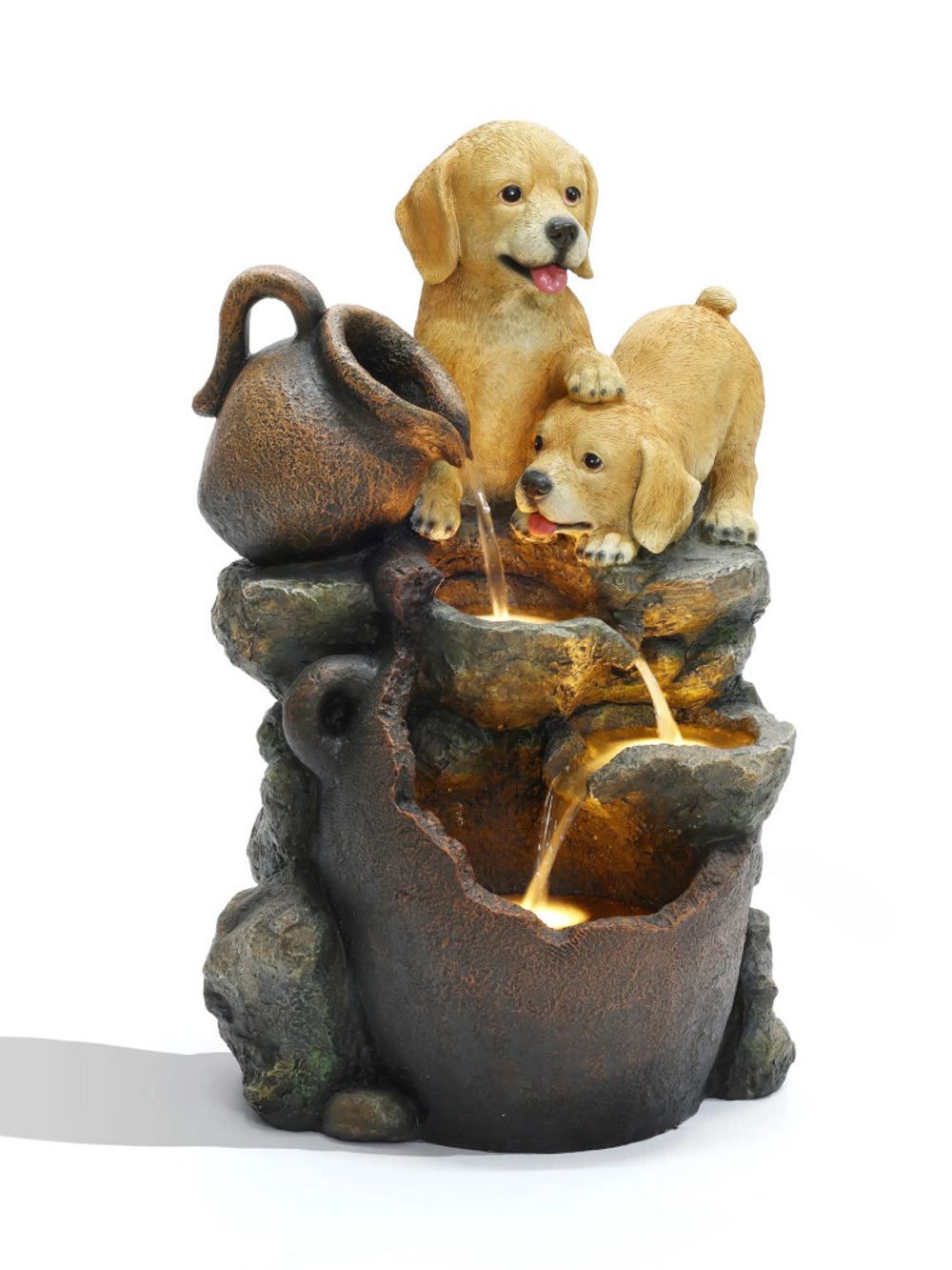 Waterfall Фонтан Щенки с подсветкой