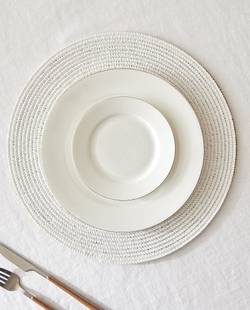 ZARA HOME ТАРЕЛКА ИЗ КОСТЯНОГО ФАРФОРА В ОПРАВЕ