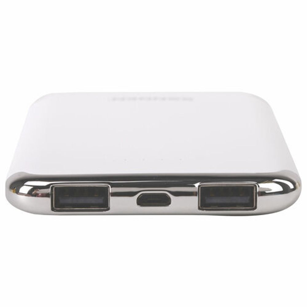 Аккумулятор внешний 6000 mAh SONNEN POWERBANK K611, 2 USB, литий-полимерный, белый, 263028