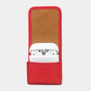 Чехол-держатель кожаный для наушников Petit Easy красного цвета