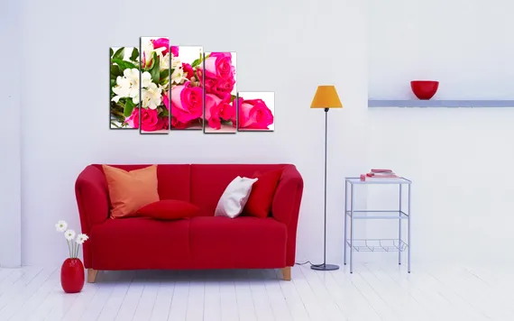 Модульная картина "Розовые розы"
