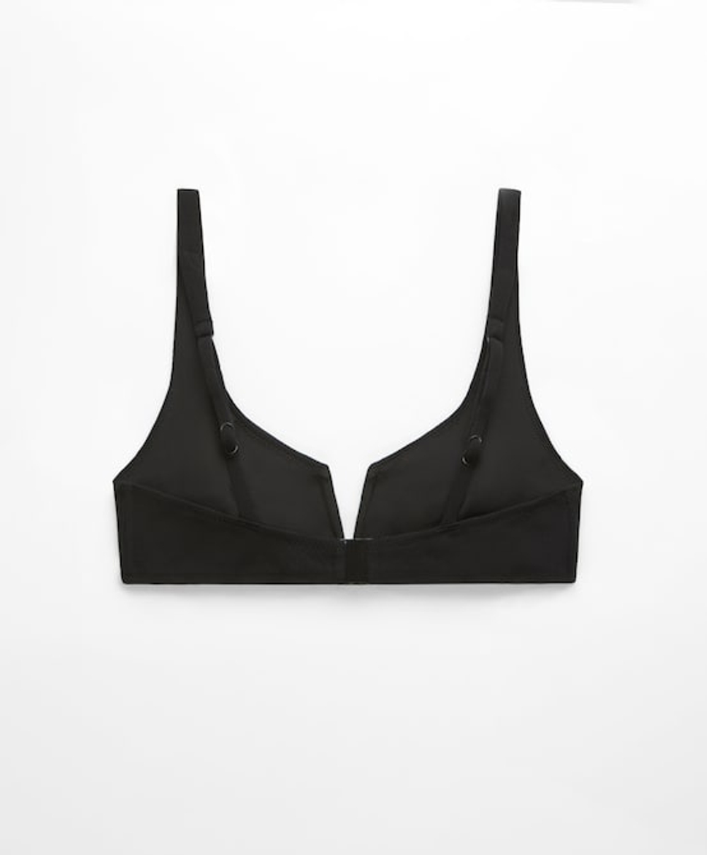 OYSHO Топ бикини халтер из ткани пике, черный