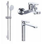 Набор смесителей 3 в 1 для ванны Azario VIANO, хром (AZ-15830501+AZ-15834551+AZ-15782010)