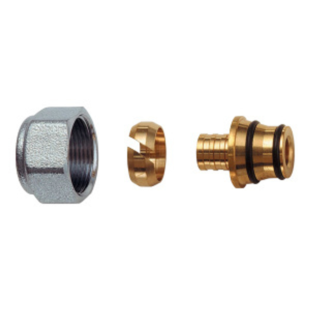 Концовка для труб PEX 17,8х2,4, хром.накидн.гайка M24x19