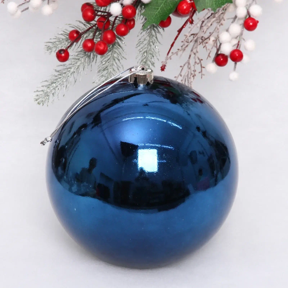 Новогодний шар 20 см «Глянец», сапфир