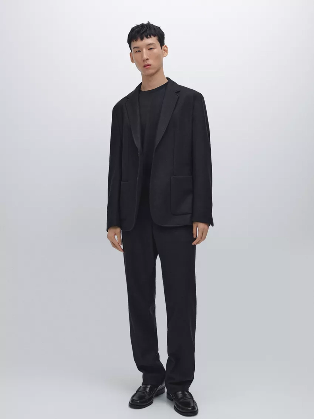 Massimo Dutti Брюки из шерстяной смеси, темно-синий