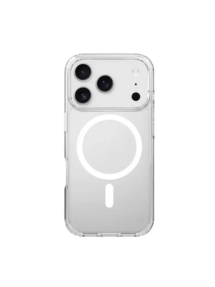 Чехол для iPhone 17 Pro с силиконовым бампером MagSafe (прозрачный)