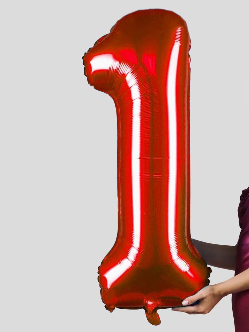 FM Шар 40" / 102 см "Цифра 1" Красный (БГ-60)  Изображение2