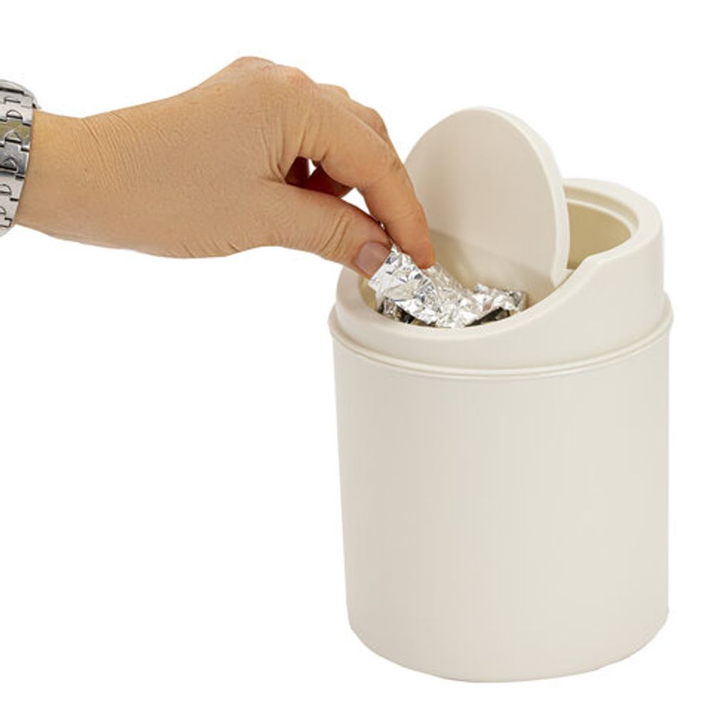 Контейнер, урна, ведерко для мусора НАСТОЛЬНОЕ, 2,4 л, 165x135 мм, белый, BOOMHOUSE (БУМХАУС), 238897