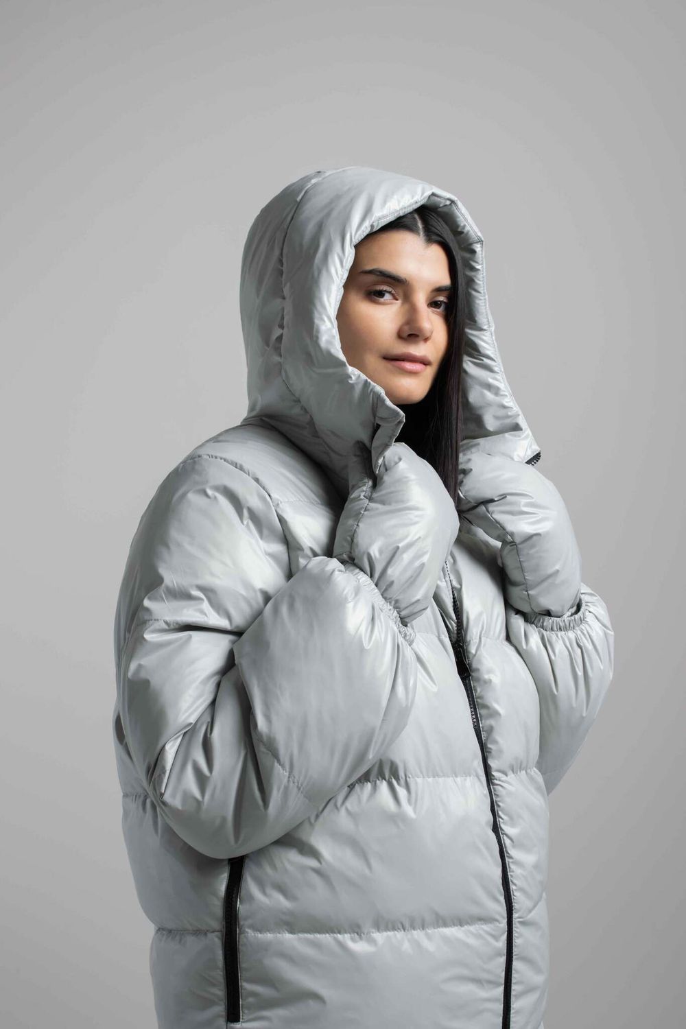 Пуховик Alexandra Talalay AW017 светло-серый