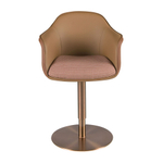 Поворотный стул 4235 из терракотово- бежевой ткани и коричневой экокожи