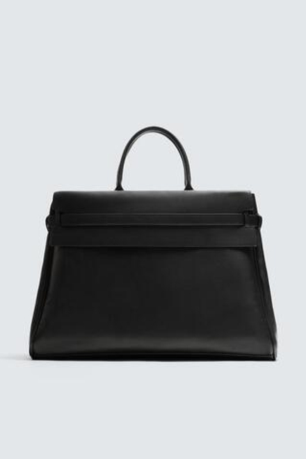 ZARA КОЖАНАЯ СУМКА, ЧЕРНЫЙ