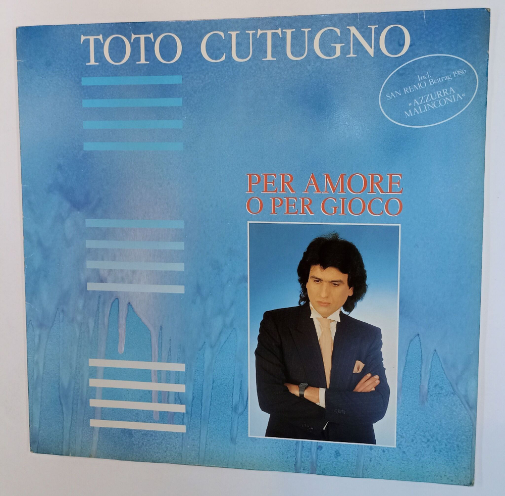 Винтажная виниловая пластинка LP Toto Cutugno Per Amore O Per Gioco (Germany 1986)