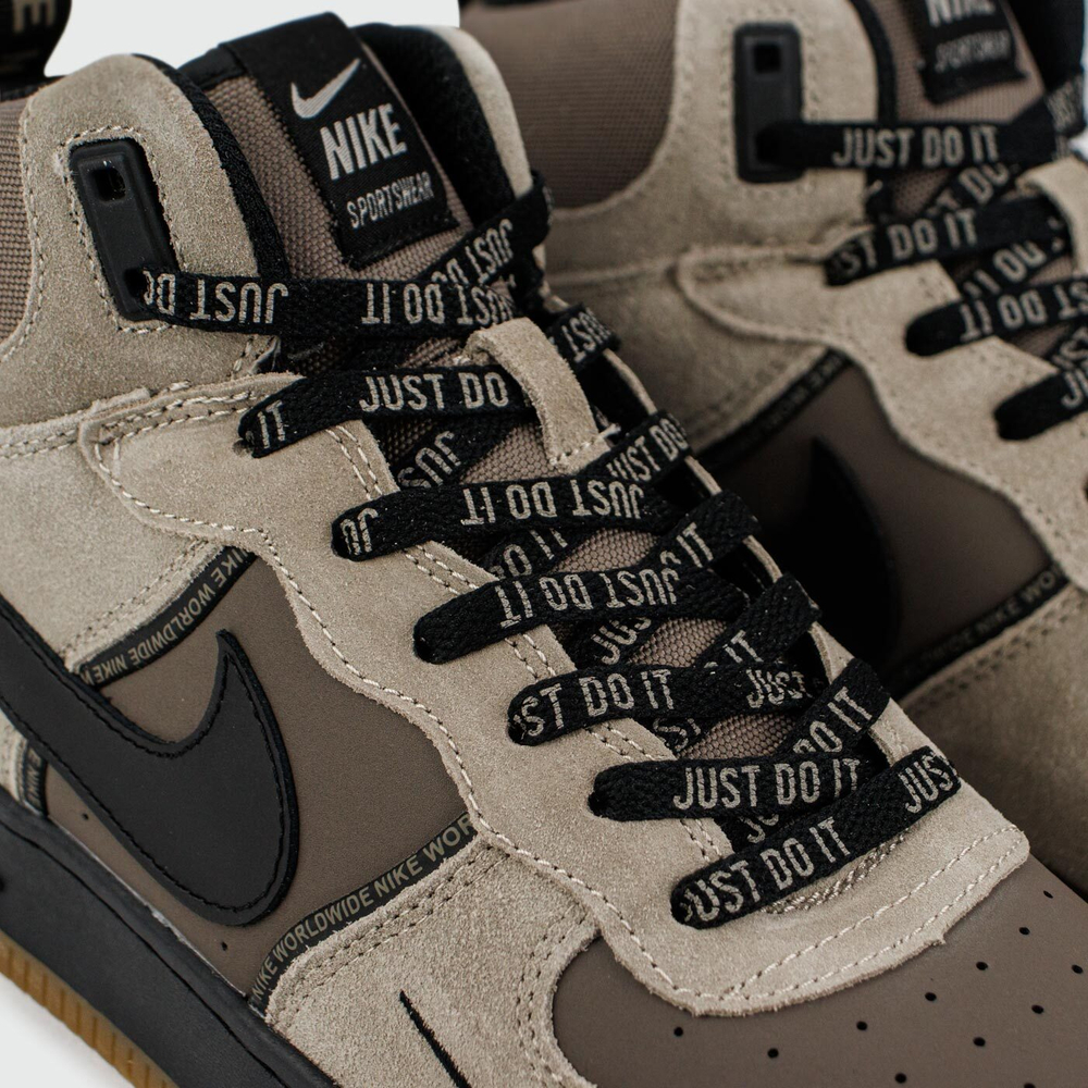 Кроссовки Nike Air Force 1 Mid L.Grey / D.Grey with Fur Wmns