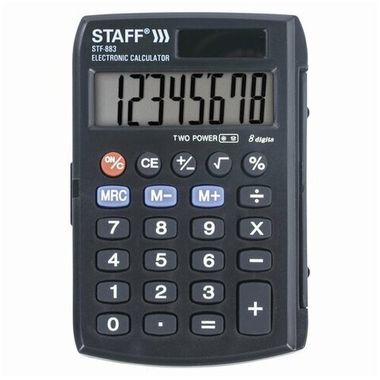Калькулятор карм. 8-разр. (STAFF) STF-883, 95х62 мм,двойное питание 250196