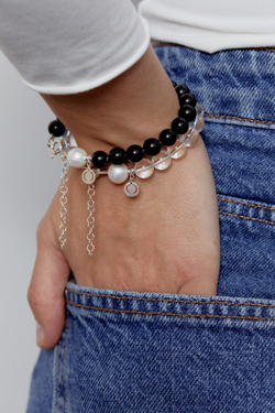 Браслет PROTECTION из черного агата