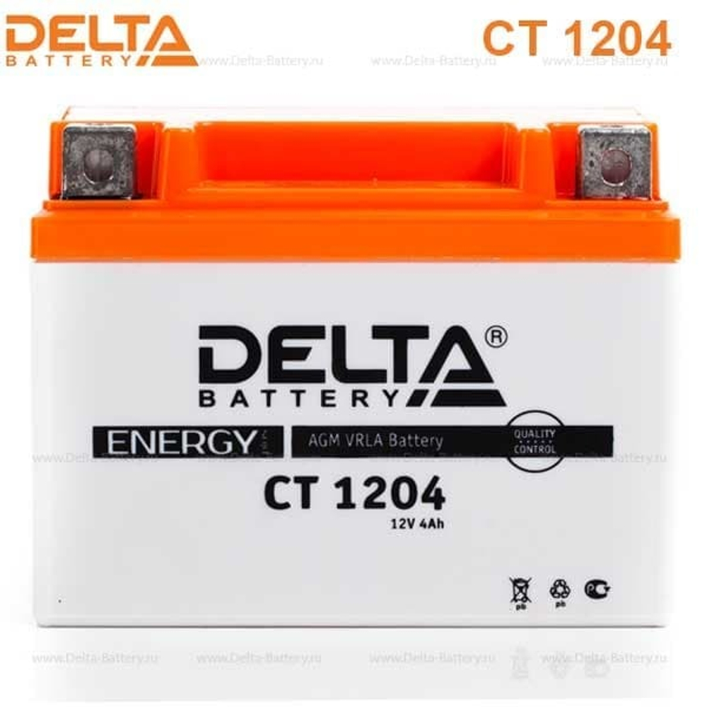 Аккумулятор Delta CT 1204 (12V / 4Ah) [YB4L-A, YB4L-B, YTX4L-BS]