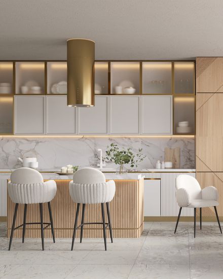 Стул полубарный Wave Stripes букле белый