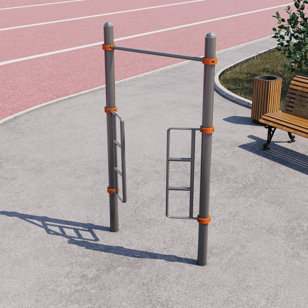 Турник с поручнями для подъема (на хомутах)  СВС-168