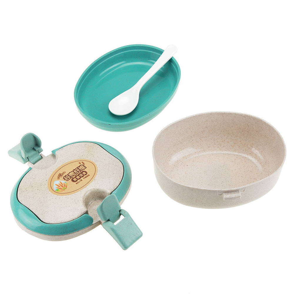 Ланч-бокс двухуровневый пластмассовый "Эко дом" 15х14,5см, h 9см