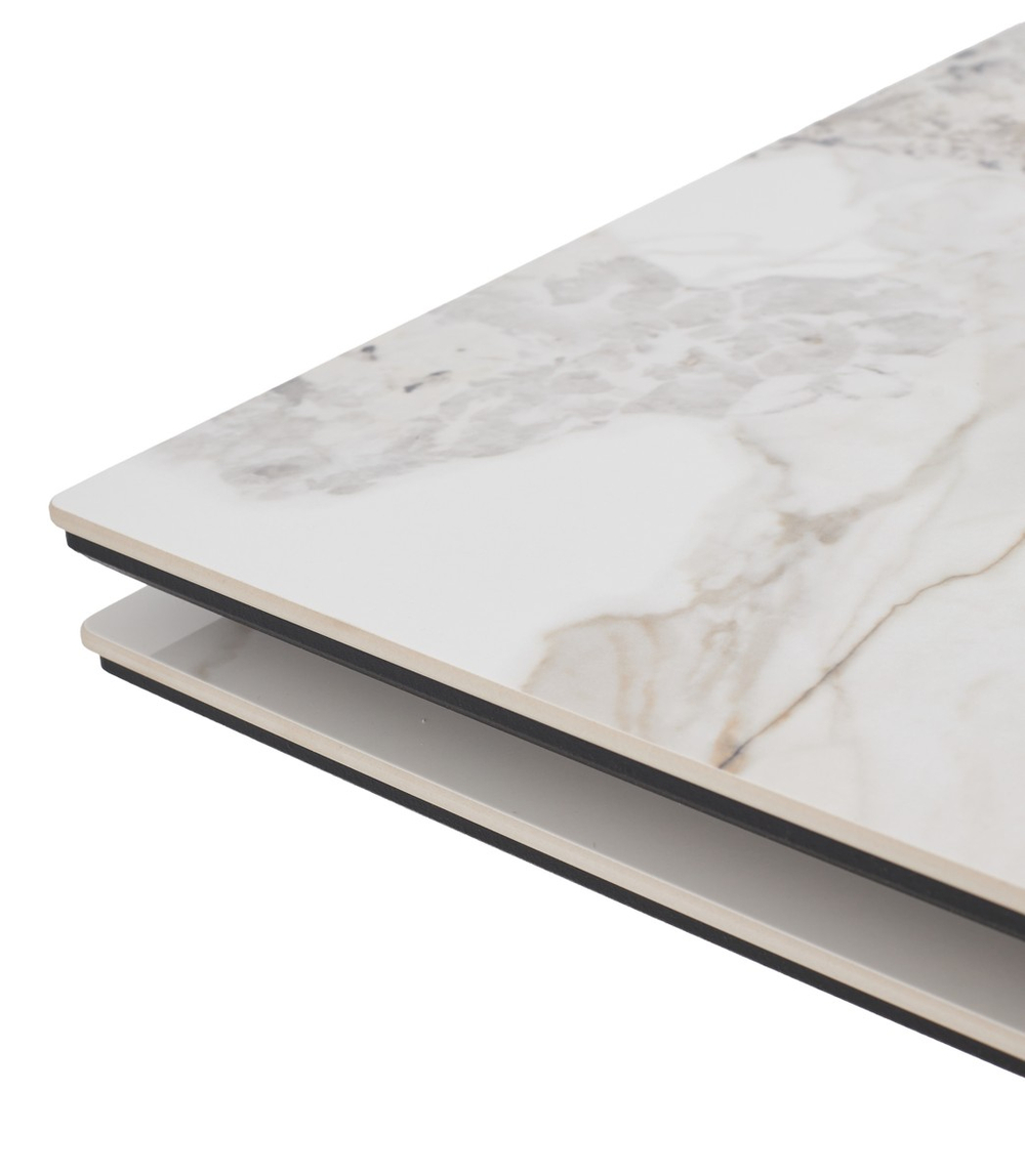 Стол АРИЯ 160 PANDORA LIGHT, керамика / Черный каркас М-City