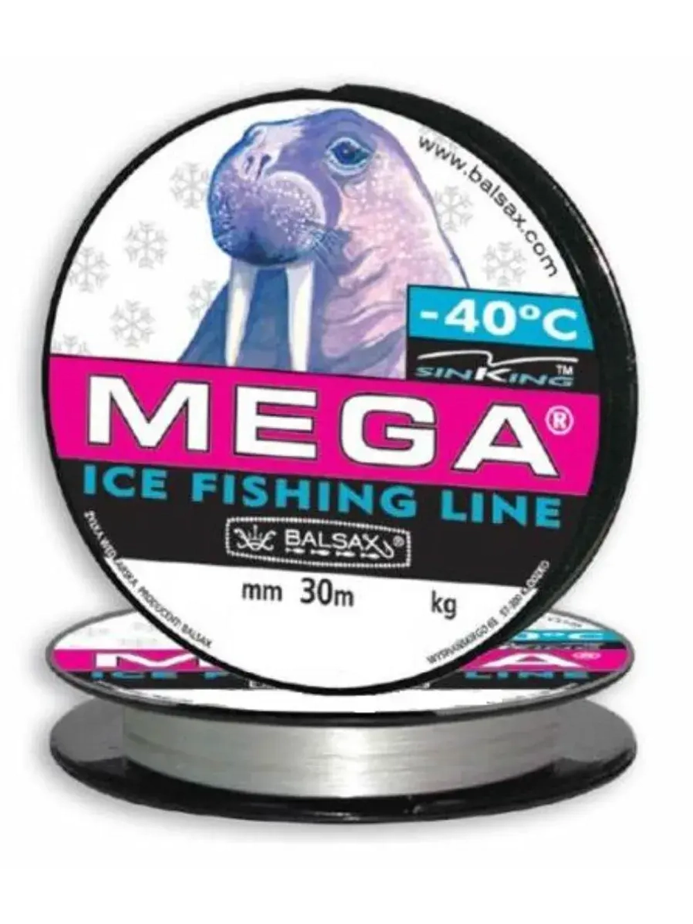 Зимняя монофильная леска Mega 30м 0,14мм 2,75кг 1 штука