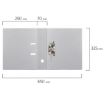 Регистратор 70мм BRAUBERG двухсторонний ПВХ, см. инф. окно серый