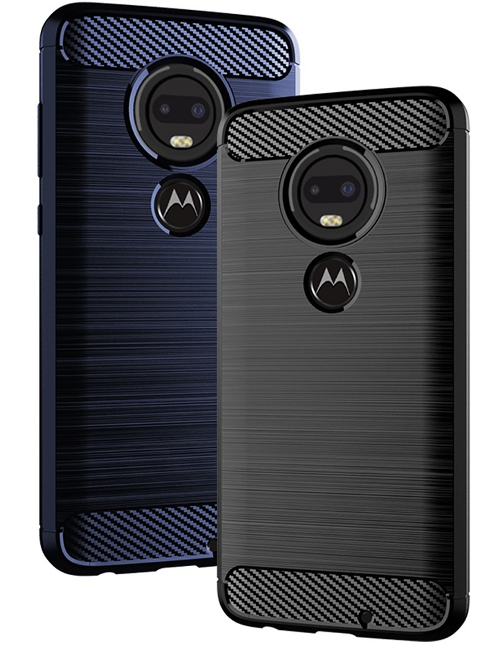 Чехол для Motorola Moto G7 (G7 Plus) цвет Blue (синий), серия Carbon от Caseport