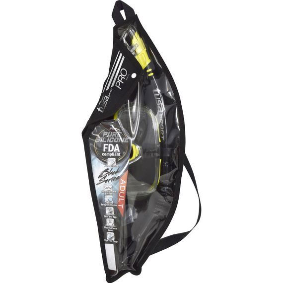 Набор маска+трубка в сумке TUSA Sport UCR-3125 Black Series черный/желтый