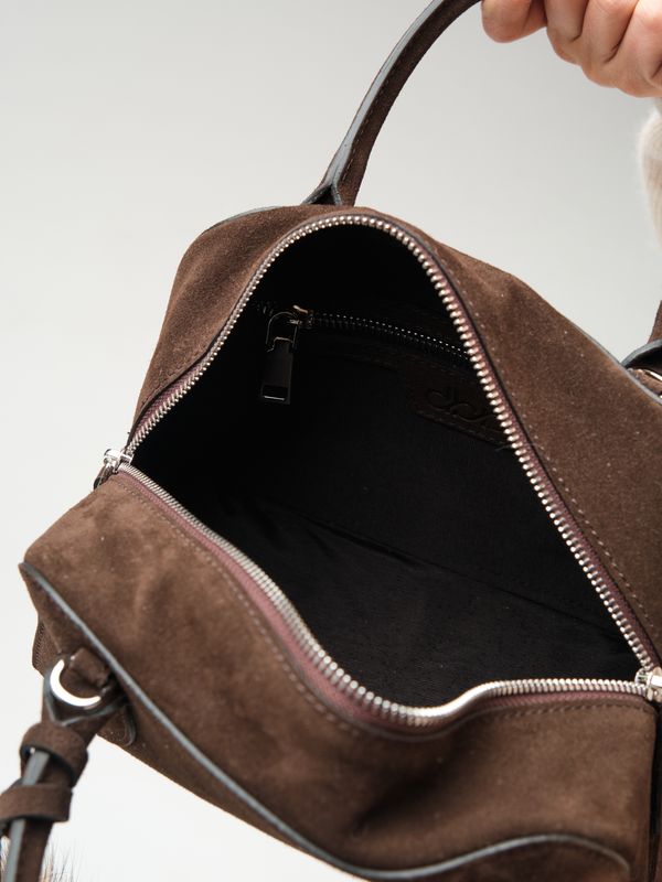 Замшевая сумка Polly DBR 31348 черный каштан