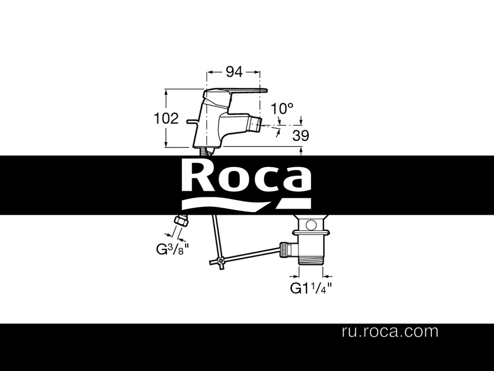 Смеситель Roca Victoria для биде 5A6N25C0M