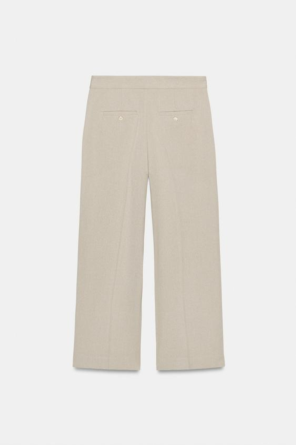 ZARA БРЮКИ КЮЛОТЫ С ДЕКОРАТИВНОЙ СТРОЧКОЙ, КАМЕННО-СЕРЫЙ