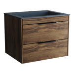 Тумба под раковину Vincea Chiara 2D 600 подвесная, 2 выкатных ящика soft-close, C.Oak