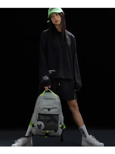 Сумка-рюкзак с сеткой на веревочных лентах