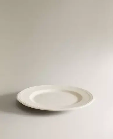 ZARA HOME ФАЯНСОВАЯ ОБЕДЕННАЯ ТАРЕЛКА, БЕЛЫЙ