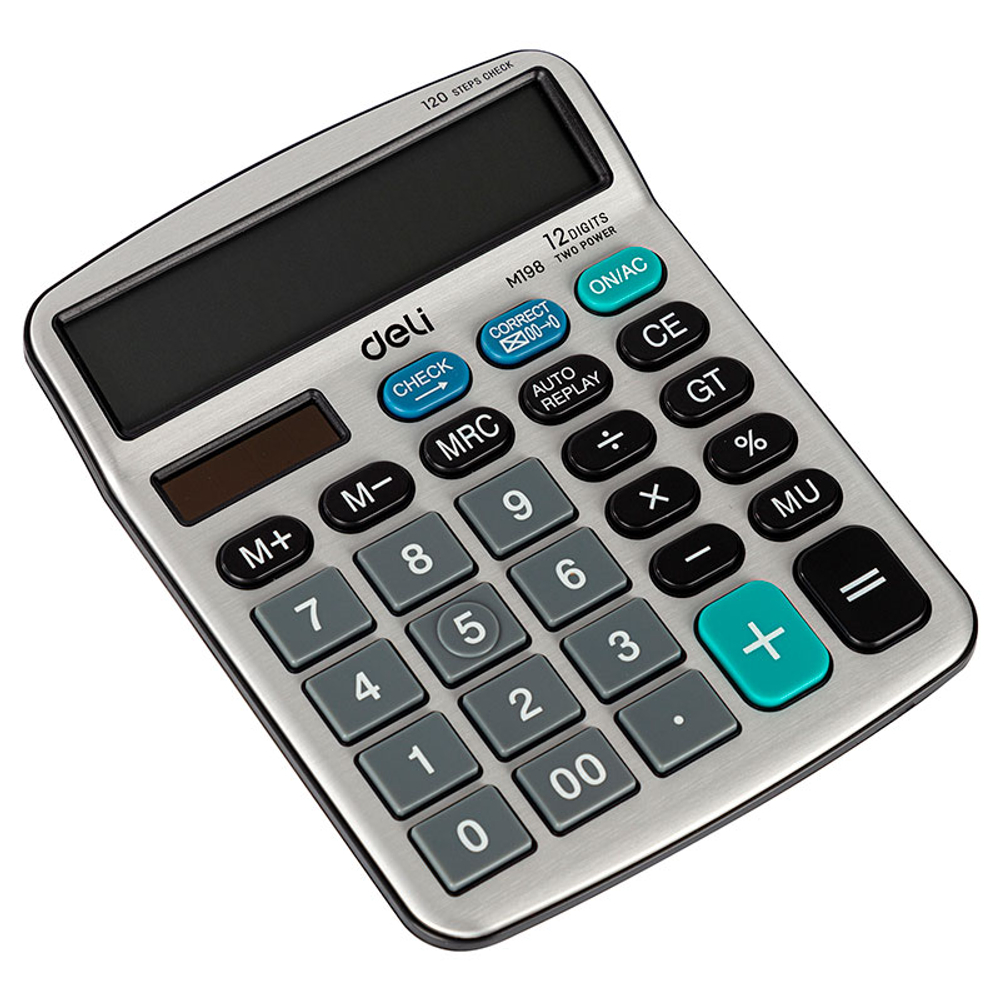 Калькулятор настольный DELI "M19810" 12 разрядный, 153,5х120,4х29,8 мм, серебро