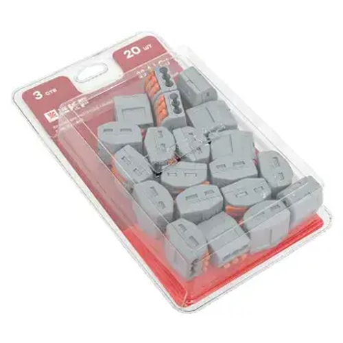 Клемма СМК 222-413 с рычагом 3 отверстия блистер (20 шт.) EKF PROxima