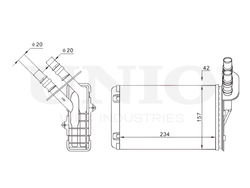 Радиатор отопителя UNIO RAD-20015