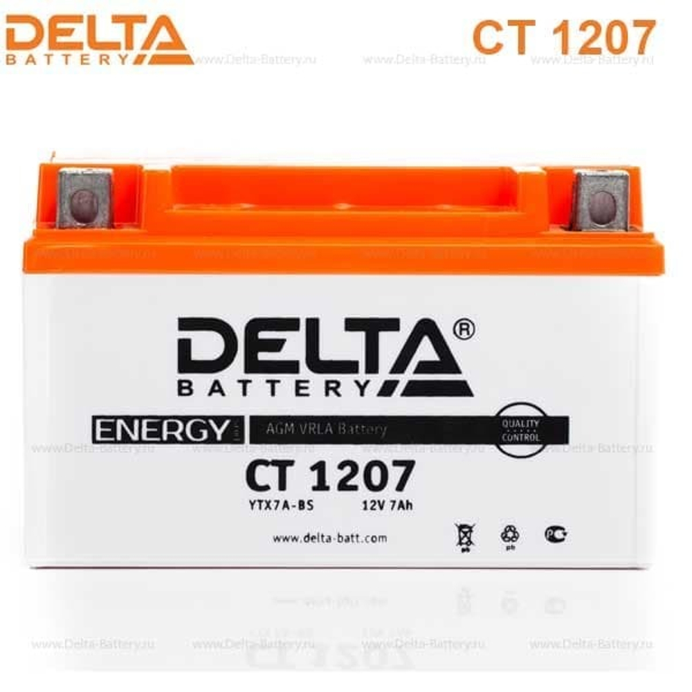 Аккумулятор Delta CT 1207 (12V / 7Ah) [YTX7A-BS]