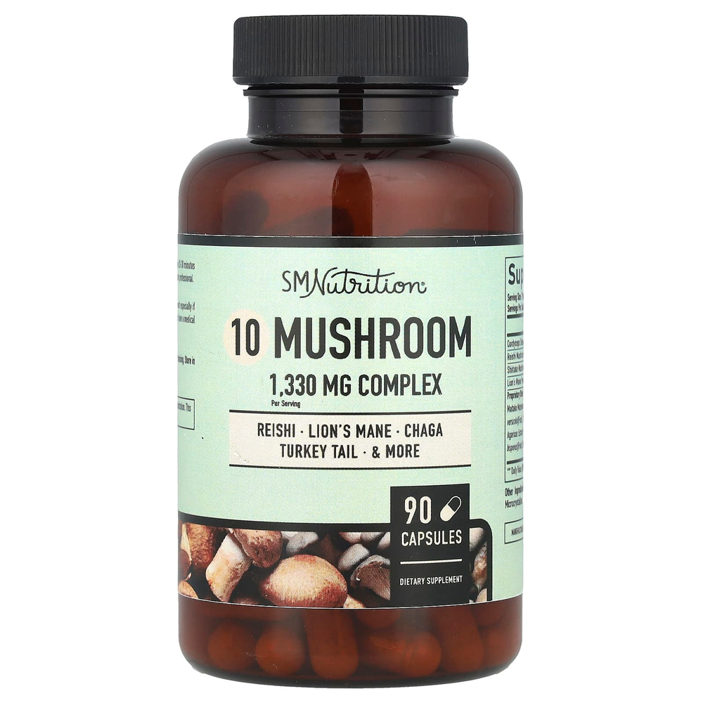 SMNutrition, Комплекс из 10 грибов, 90 капсул