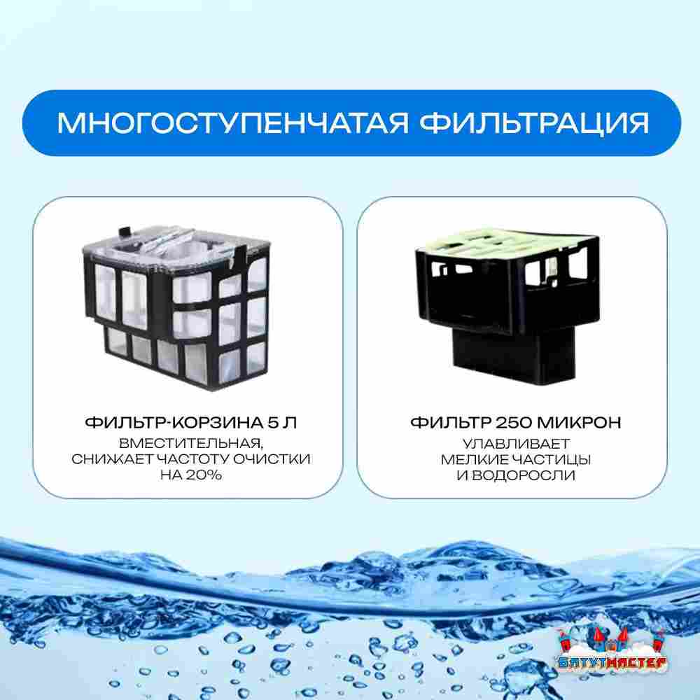 Умный робот-пылесос «Shark» для очистки дна и стен бассейна до 200 м²